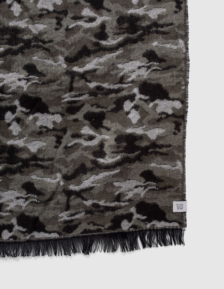 Girls’ black camouflage motif scarf-4
