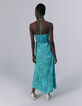 Robe longue dos-nu turquoise imprimé zébré Femme-2