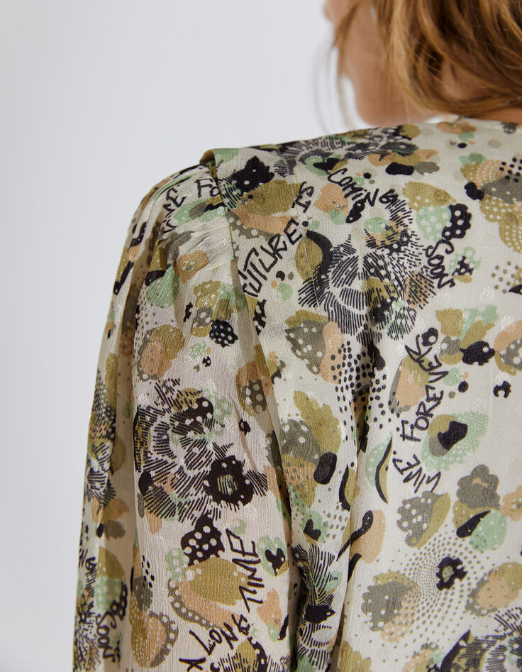 Robe courte imprimé floral army femme-4