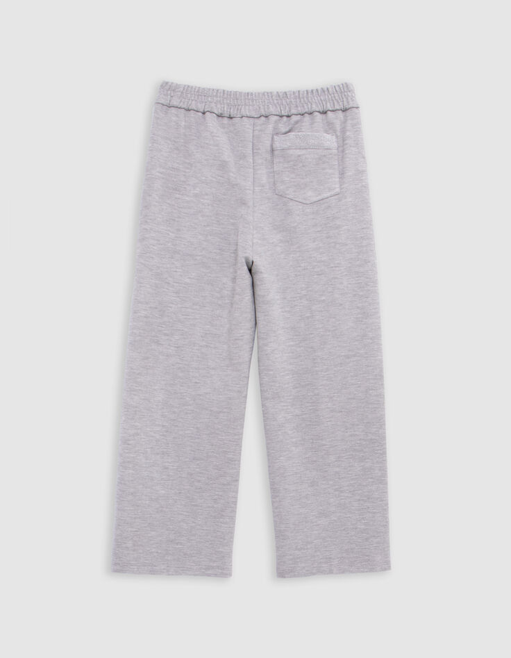 Jogging large gris coutures fixes et bas zippés fille-5