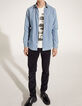 Men's stone REGULAR denim shirt-5