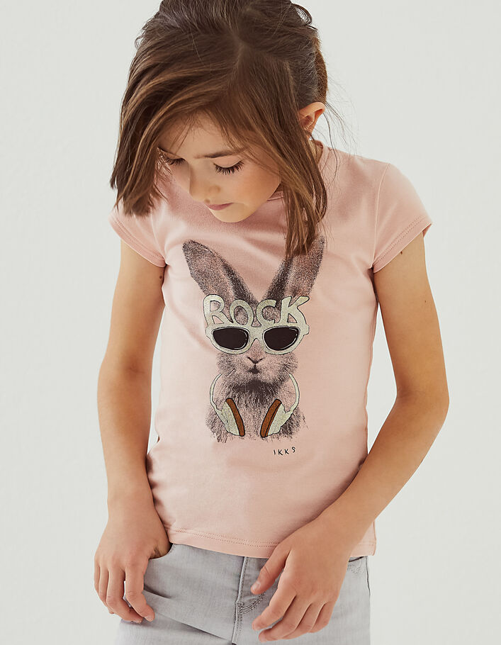 Opwekking Meditatief beeld Poederroze T-shirt opdruk konijn meisjes