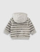 Baby boys’ green and grey reversible cardigan-5
