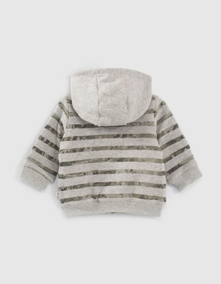 Omkeerbaar vest grijs en groen sweatstof babyjongens -5