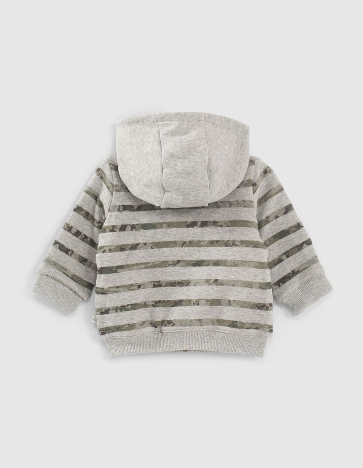 Wendesweatjacke in Grau und Grün für Babyjungen -5