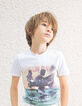 Camiseta aguamarina orgánico foto zambullida niño -5