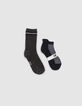 Boys’ khaki and grey sport socks-1