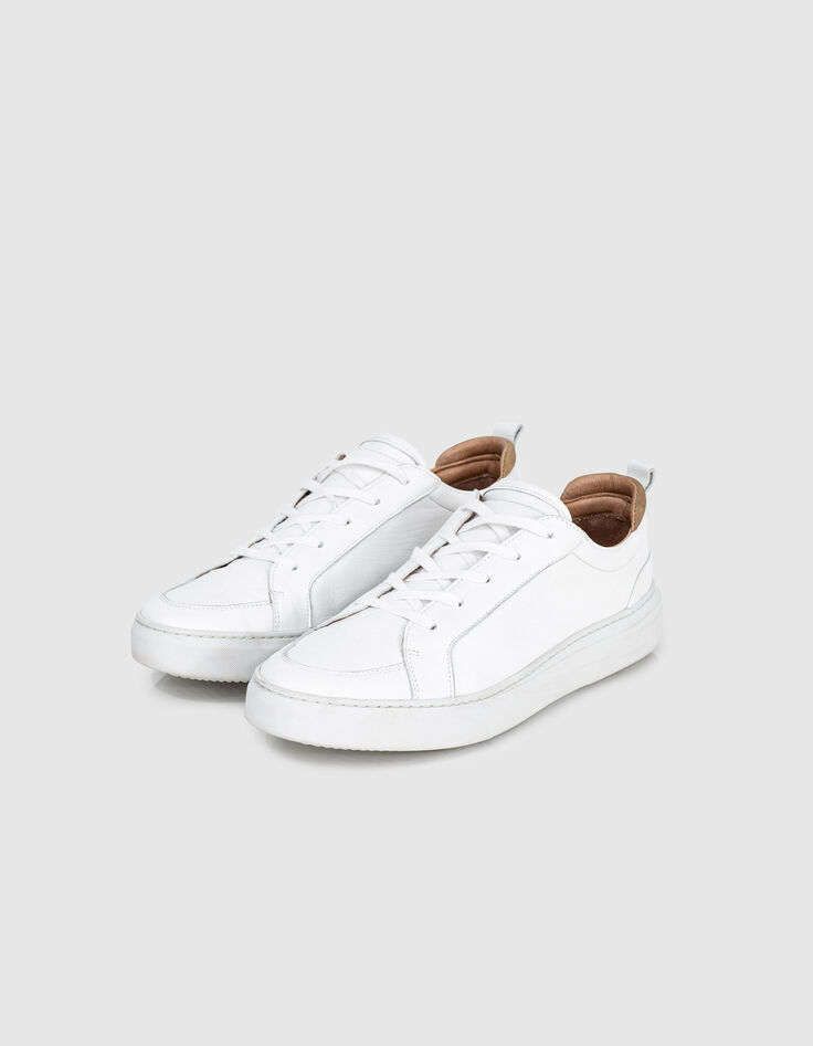 Men’s white leather trainers-4