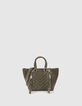 Women’s quilted chevron KHAKI SMALL 1440 tote bag-1