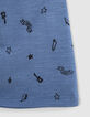 Omkeerbare blauwe muts rockprint biokatoen baby’s-6