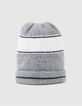 Boys’ grey slogan jacquard knit beanie-3
