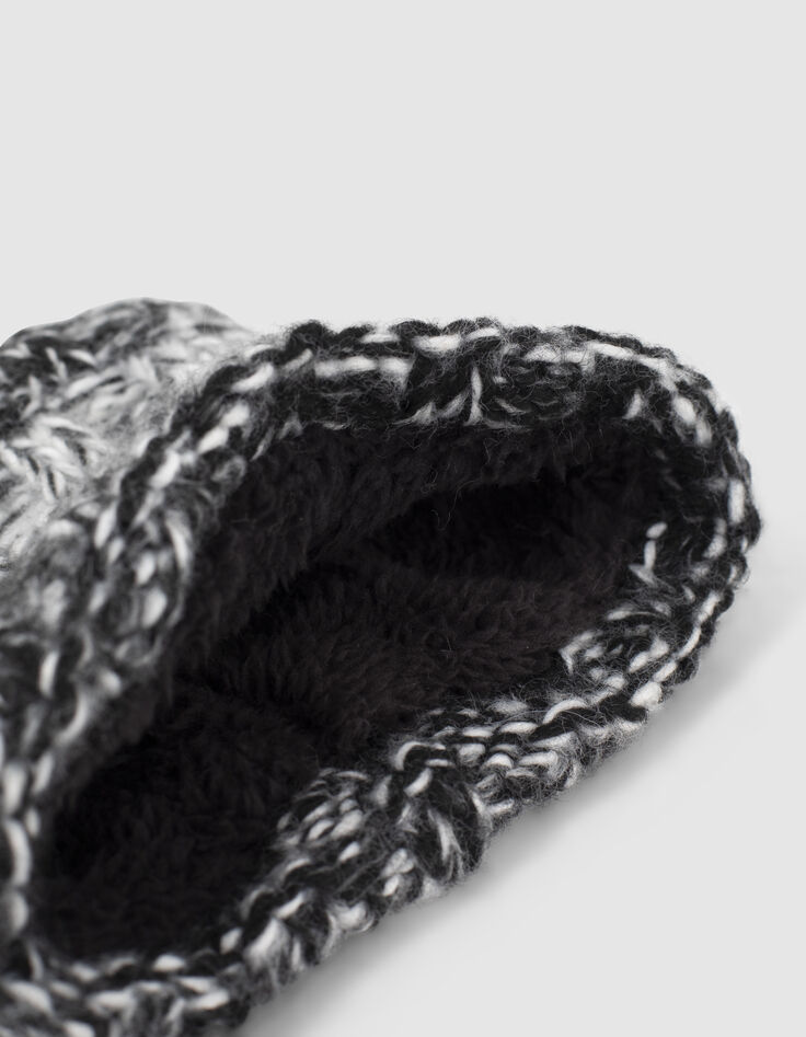 Baby boys’ dark grey wide-stripe knit snood-4