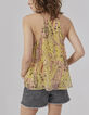 Women’s yellow paisley summer print top-2