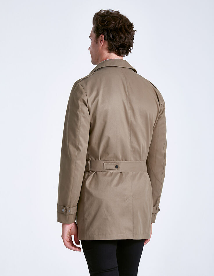 Trench beige foncé à pressions Homme-4