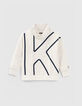 Boys’ white marl XL K high neck sweatshirt -1