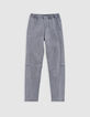 Jean JOGGER gris découpes genoux garçon-2