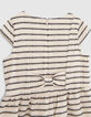 Girls’ ecru dress with striped motif jacquard-7