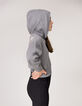 Girl's Intarsia message grey knitted hoodie-2