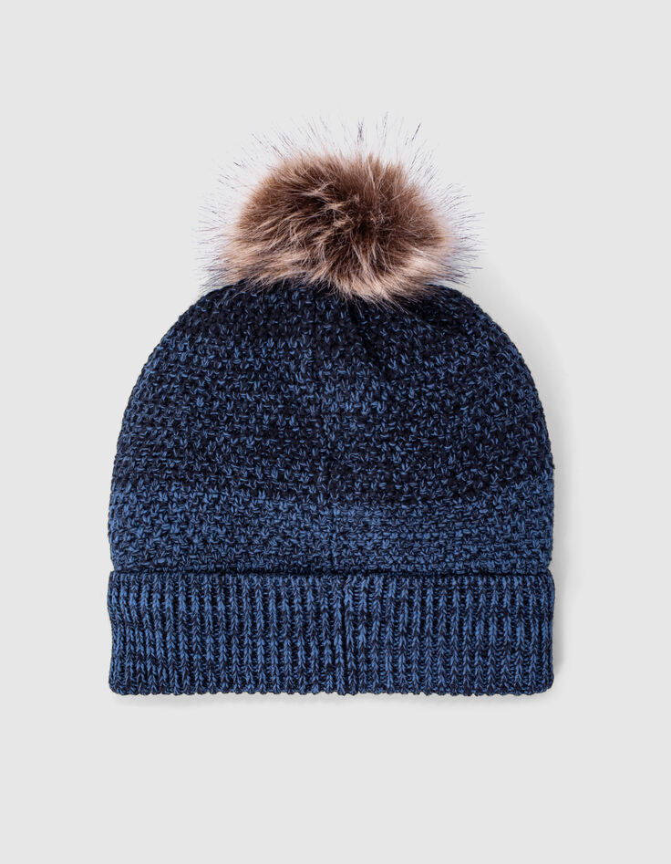 Boys’ dark blue and black deep dye knit beanie-3