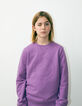 Boys’ purple sweatshirt with embossed SMILEYWORLD image-1