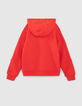 Rotes Jungensweatshirt mit gummiertem Maxi-Logo-4