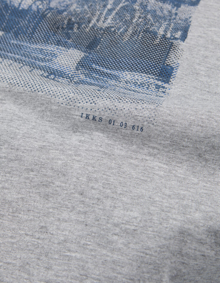 T-shirt gris coton bio visuel Paris Homme-7