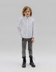 Boy’s white shirt, lightning embroidered on button placket-1