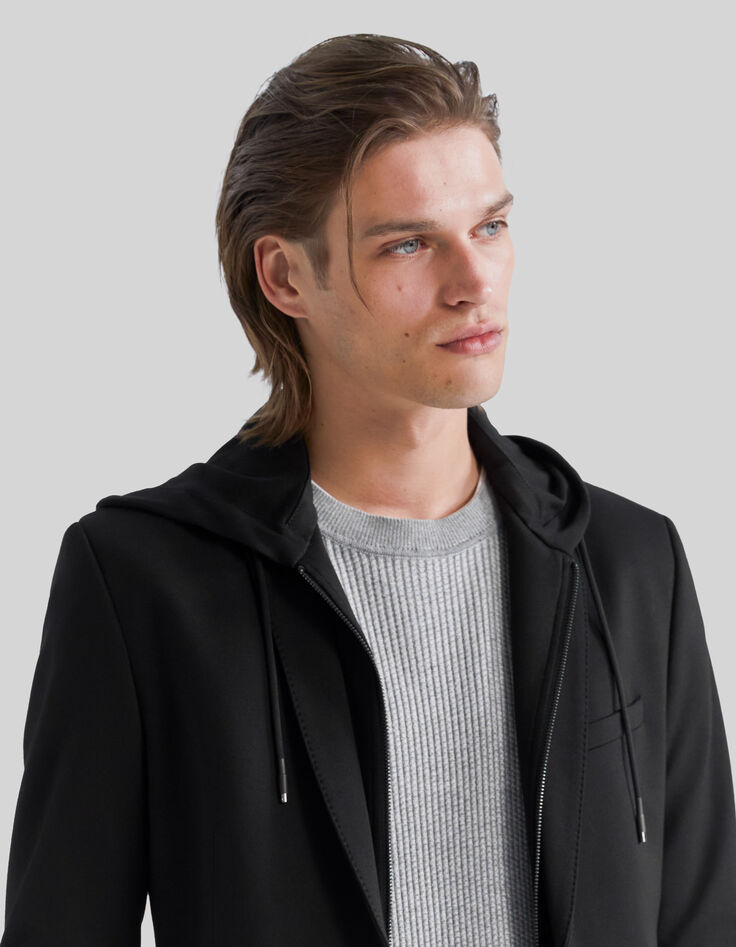 Veste noire Interlock à parementure amovible Homme-4