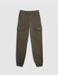 Upcycled jeans JOGGER khaki battle spirit boy-2