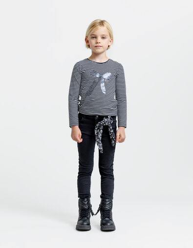 SLIM black skinny jeans-girl's belt - IKKS