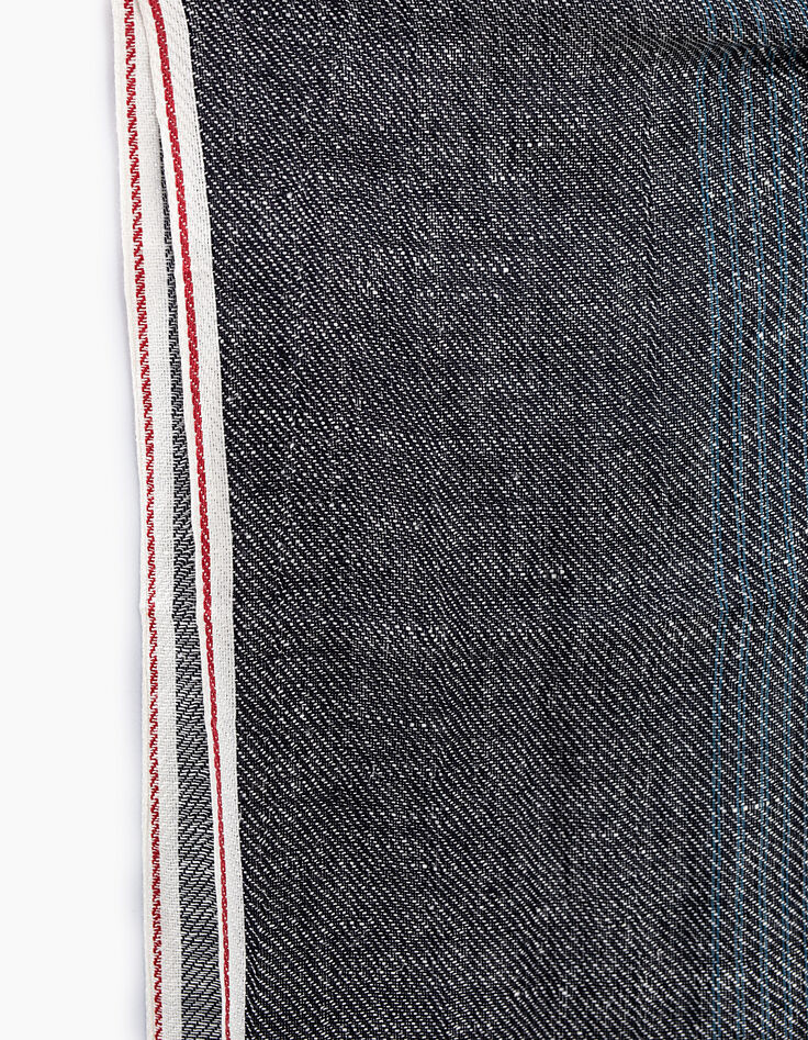 Chèche indigo esprit denim à rayures Homme-3