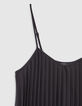 Women's black recycled pleated camisole lined with straps-8