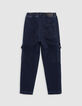 Jean JOGGER bleu forme loose garçon-5