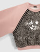Roze sweater met grafische print meisjes-5