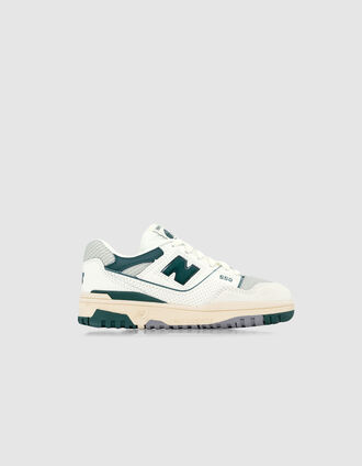 Ecru and green NEW BALANCE 550 girls' sneakers