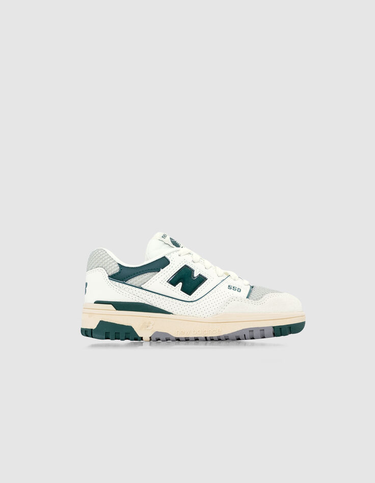 Ecru and green NEW BALANCE 550 girls' sneakers-1