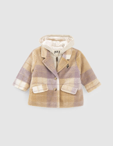 Baby girls’ violet check coat - IKKS