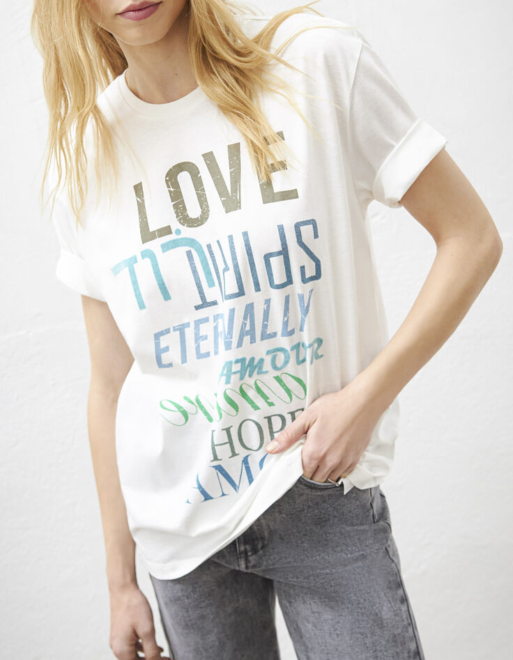 Loose Damen-T-Shirt mit Future-Schriftzug-1