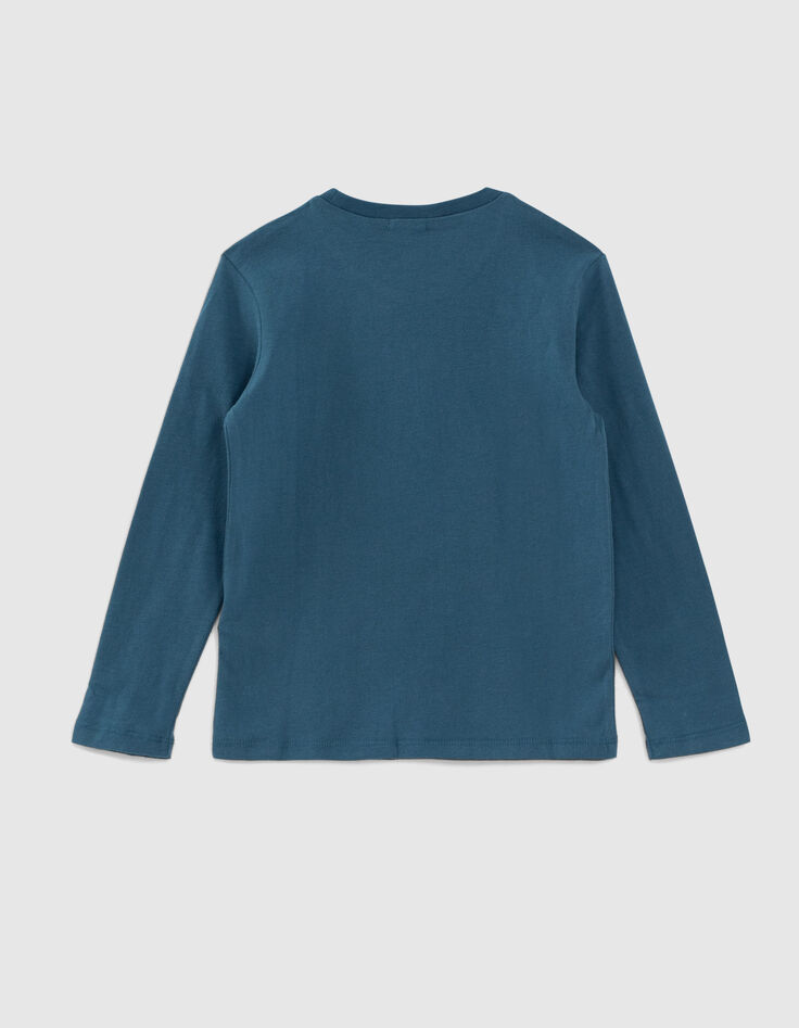 Camiseta azul oscuro algodón ecológico motivo niño-3