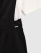 Girls’ black dungarees & white T-shirt outfit-6