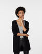 Women’s black diamanté-showered mid-length cardigan-2