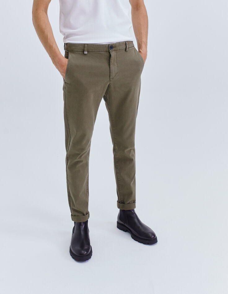 Pantalon chino SLIM kaki Homme-2