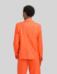 Veste de costume orange oversize coton lin Femme-3