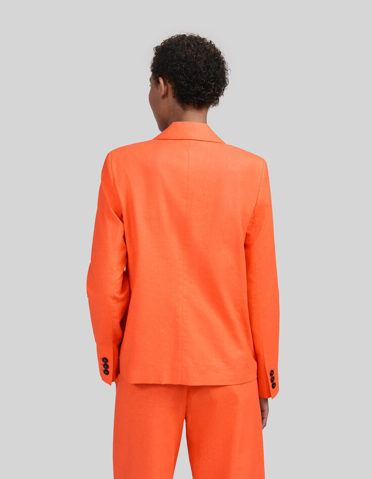 Women’s orange cotton linen oversize suit jacket-3