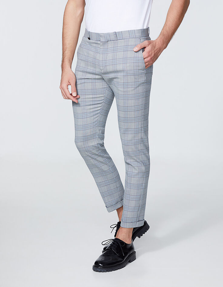 Men’s copper Prince of Wales check SLIM chinos-2