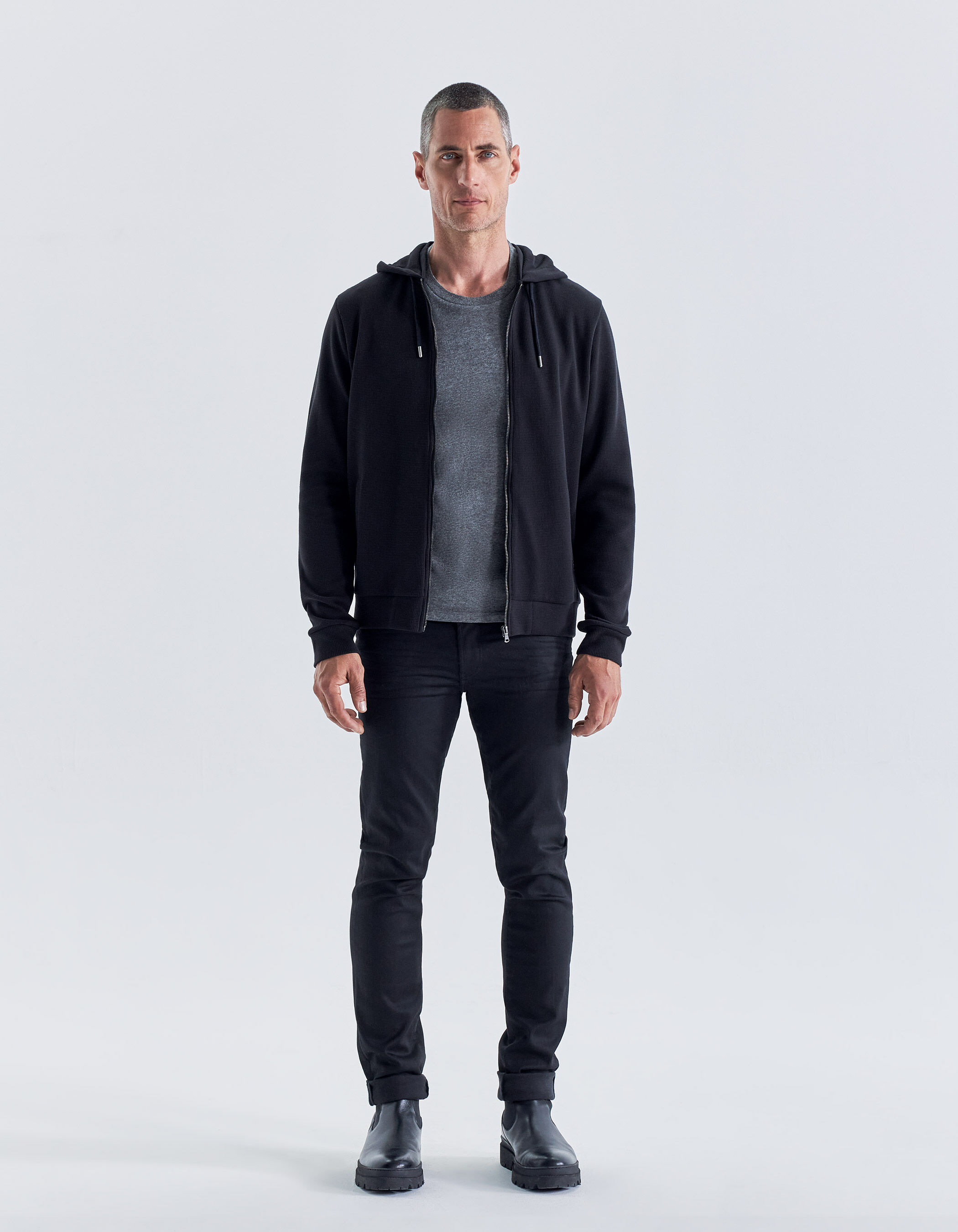 Mens black zip sale up cardigan