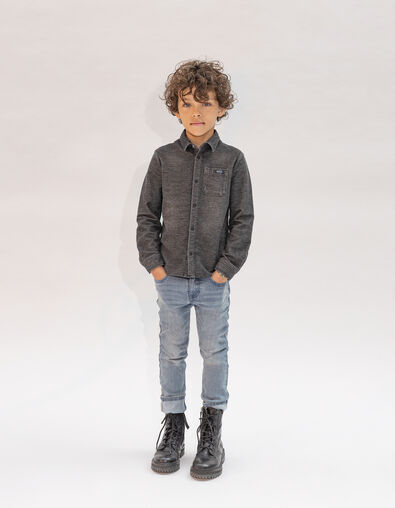 Boy's blue SLIM jeans with wear - IKKS