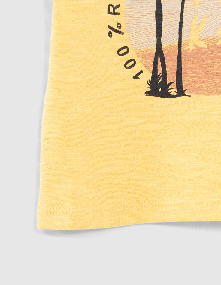 Baby boys’ yellow T-shirt with guitar palm trees images-5