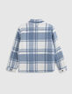 Boy's blue wool plaid jacket with lining-4