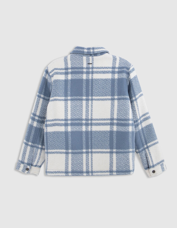 Boy's blue wool plaid jacket with lining-4